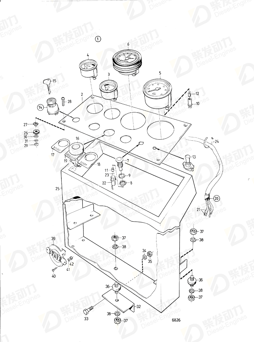 volvo penta Instrument panel 847216 Drawing
